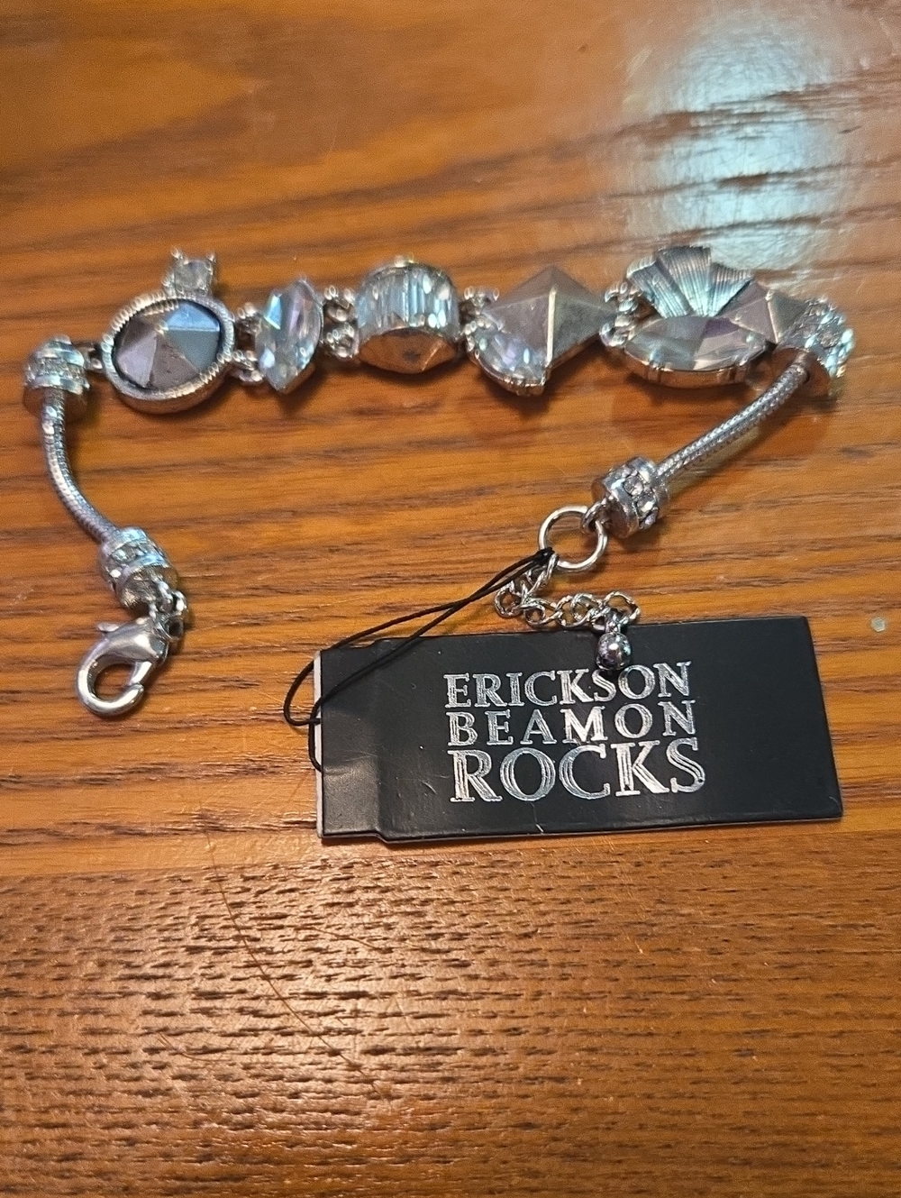 Erickson Beamon Silver Clear Crystal Statement Bracelet